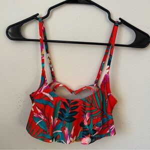 Old Navy floral ruffle bikini top
